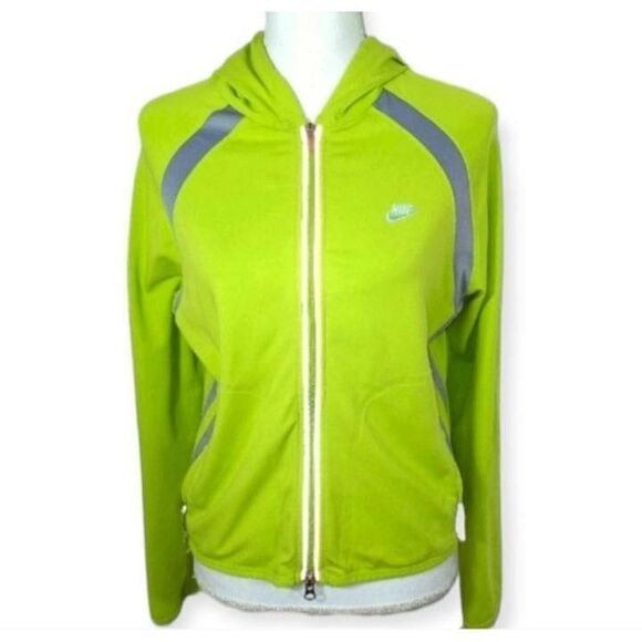 NIKE GREEN WORKOUT HOODIE SZ.M EUC. - Picture 1 of 7